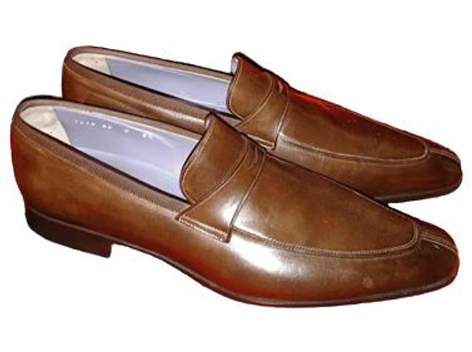 Santoni Mocassino college in pelle marrone da uomo - vista 2