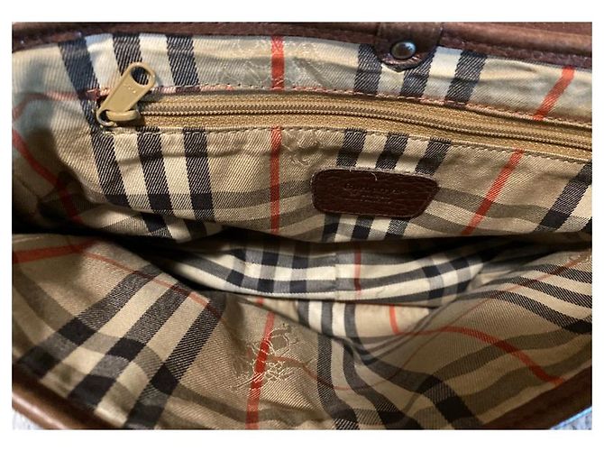 Borsa a mano Burberry in pelle marrone - vista 4