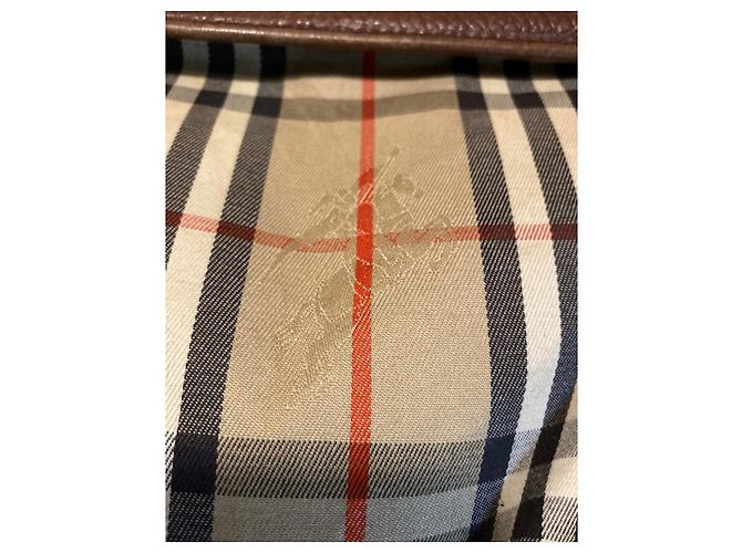Borsa a mano Burberry in pelle marrone - vista 5