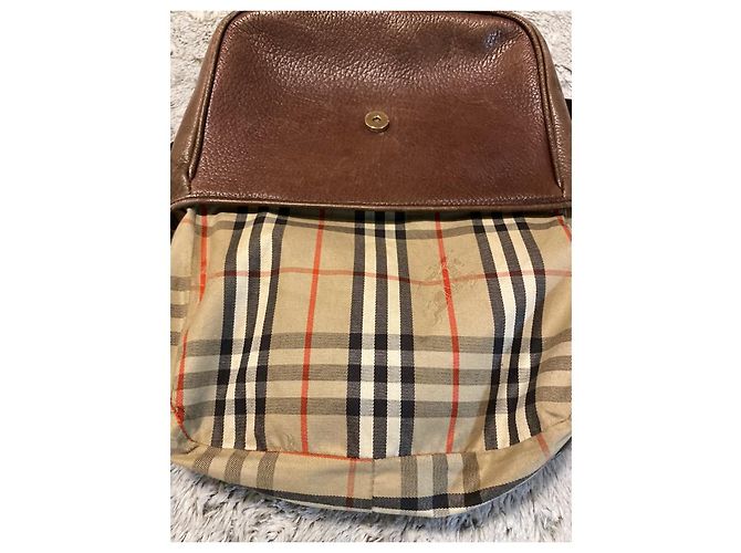 Borsa a mano Burberry in pelle marrone - vista 6