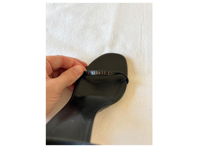 Sandali Saint Laurent Jane Neri Beige Pelle Nero - vista 2
