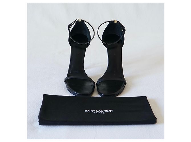Sandali Saint Laurent Jane Neri Beige Pelle Nero - vista 4