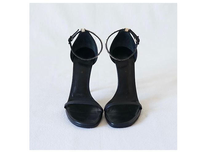 Sandali Saint Laurent Jane Neri Beige Pelle Nero - vista 9