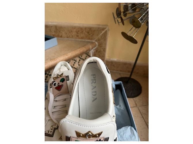 Sneakers Prada in pelle bianca Bianco - vista 4