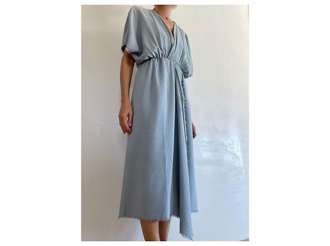 Vestido midi Masscob azul iceberg cor T. S (36 -38) Azul claro - vista 10