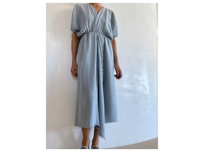 Vestido midi Masscob azul iceberg cor T. S (36 -38) Azul claro - vista 9