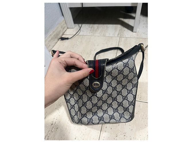 Borsa Gucci in pelle grigia Grigio - vista 7