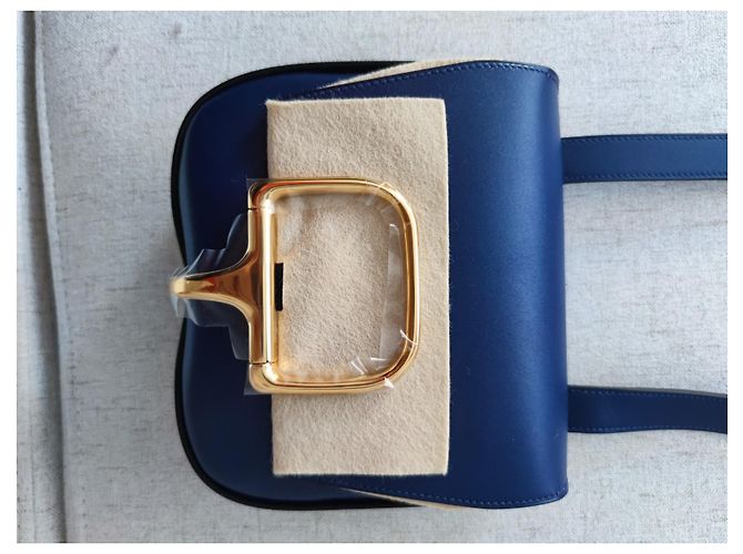 Hermès Hermes Della Cavalleria in pelle di vitello Blue Tadelakt con GHW - vista 2