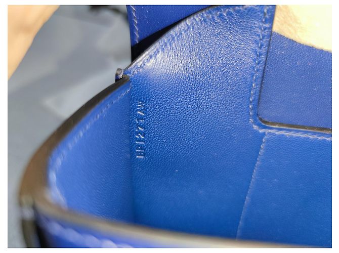 Hermès Hermes Della Cavalleria in pelle di vitello Blue Tadelakt con GHW - vista 4