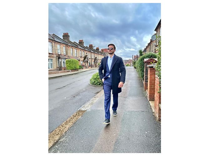 Cappotto Berluti in Cashmere Blu Navy - vista 5