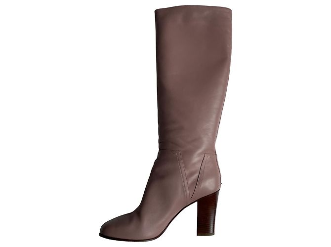 Botas altas de cuero Valentino Rockstud Beige - vista 13