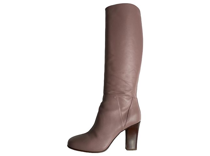 Botas altas de cuero Valentino Rockstud Beige - vista 19