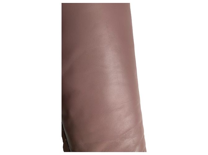 Botas altas de cuero Valentino Rockstud Beige - vista 8