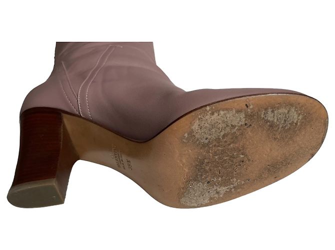 Botas altas de cuero Valentino Rockstud Beige - vista 9
