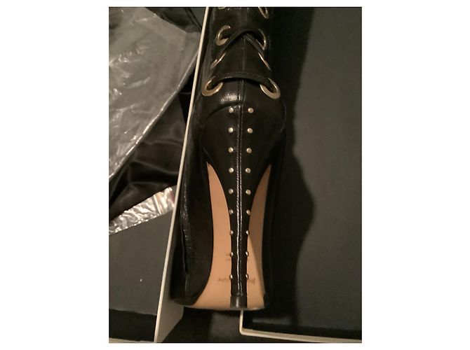 Yves Saint Laurent Botas de piel negras Y ves-Saint-Laurent Negro - vista 4