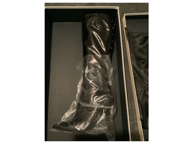 Yves Saint Laurent Botas de piel negras Y ves-Saint-Laurent Negro - vista 7