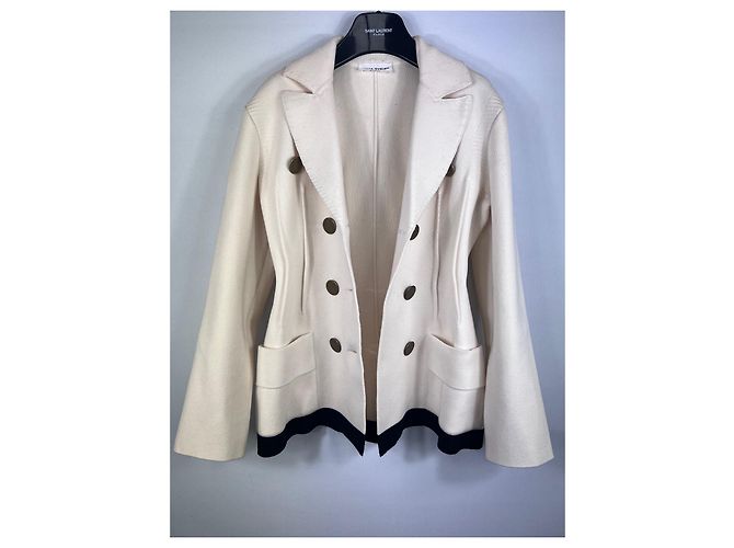 Sonia Rykiel Blazer aus Wolle Creme M Roh - Ansicht 5