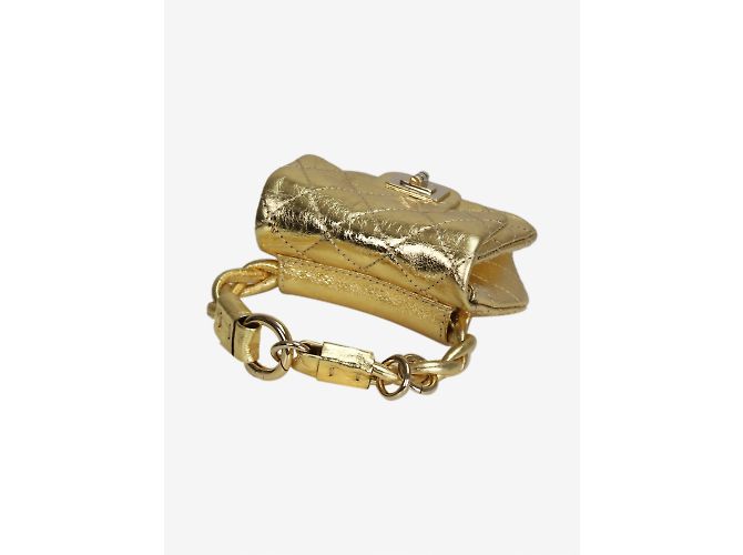 Chanel oro 2008-2009 micro metallico 2.55 Borsa alla caviglia riedizione D'oro - vista 4