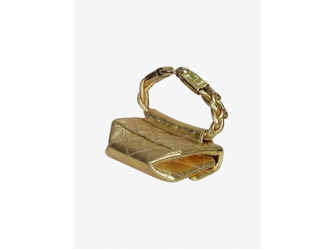 Chanel oro 2008-2009 micro metallico 2.55 Borsa alla caviglia riedizione D'oro - vista 5