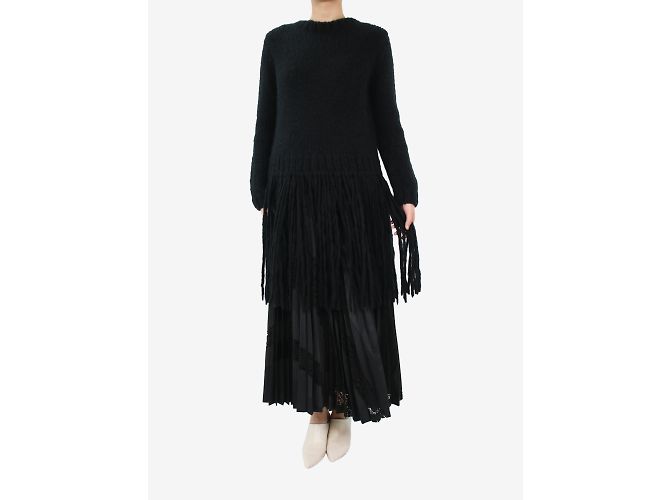 Gabriela Hearst Pull à franges en cachemire noir - taille S - vue 3