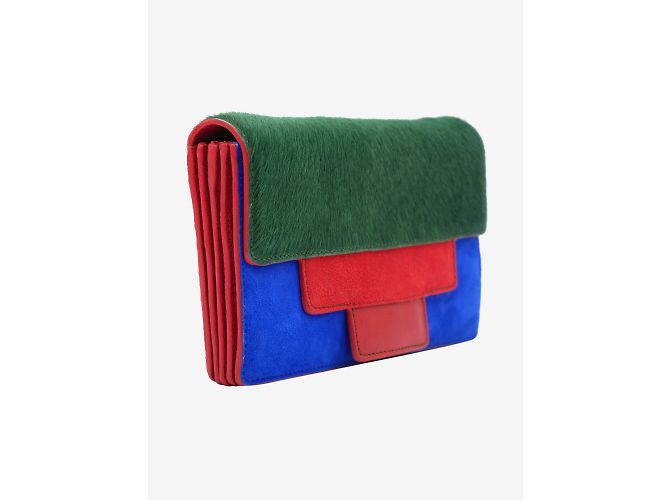 Jamin Puech Portefeuille color block vert - vue 5