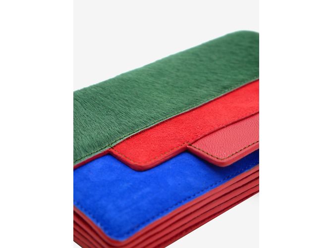 Jamin Puech Portefeuille color block vert - vue 7