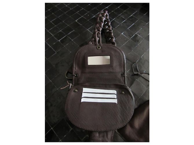 Borsa a mano Jerome Dreyfuss Momo in pelle marrone scuro - vista 5