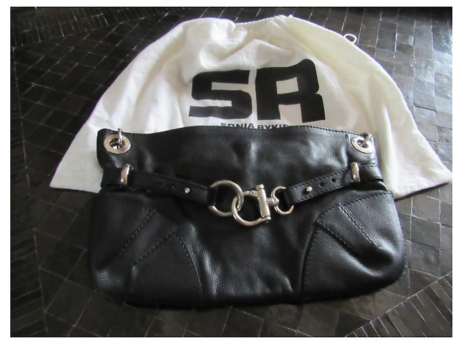 Bolsa de mão Sonia Rykiel Marta em couro preto - vista 2