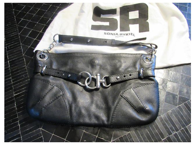 Bolsa de mão Sonia Rykiel Marta em couro preto - vista 4