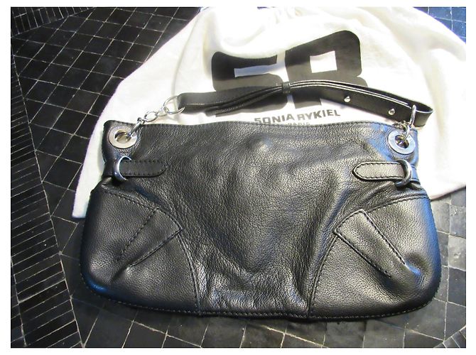 Bolsa de mão Sonia Rykiel Marta em couro preto - vista 6