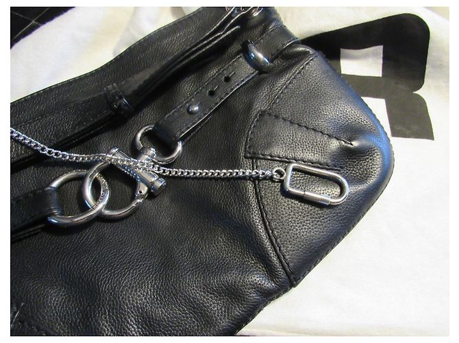 Bolsa de mão Sonia Rykiel Marta em couro preto - vista 7