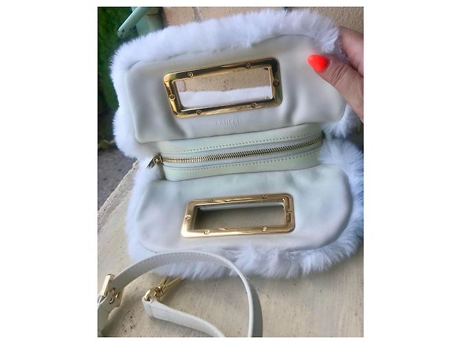Borsa a mano Lancel Cocoon Mini in Pelliccia Bianca Bianco - vista 4