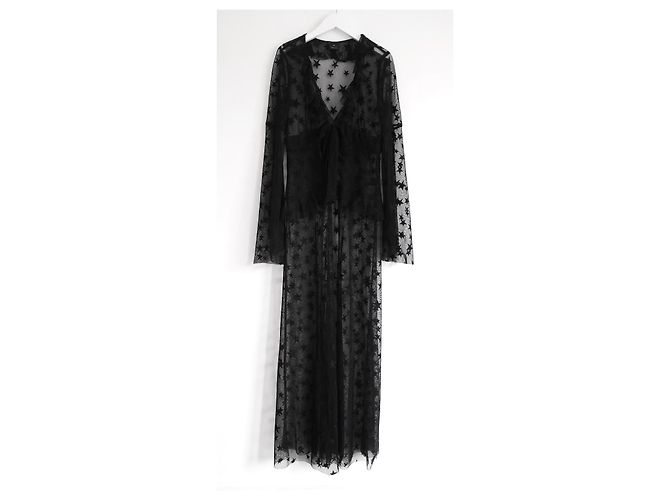 Anna Sui abrigo ligero de tul con estrella fugaz Negro - vista 2
