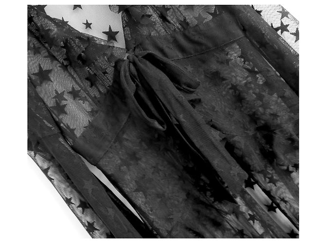 Anna Sui abrigo ligero de tul con estrella fugaz Negro - vista 4