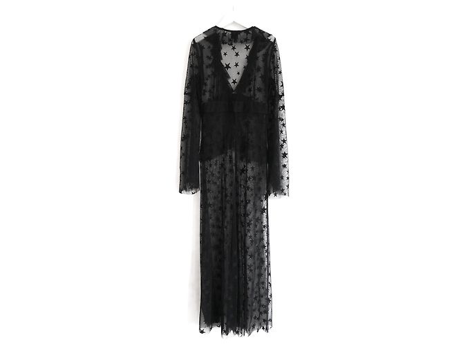 Anna Sui abrigo ligero de tul con estrella fugaz Negro - vista 5