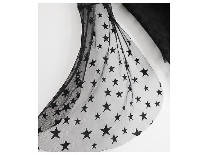Anna Sui abrigo ligero de tul con estrella fugaz Negro - vista 6