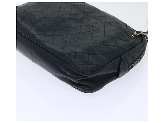 CHANEL Borsa a tracolla con catena Pelle di agnello Nero CC Auth bs7954 - vista 10