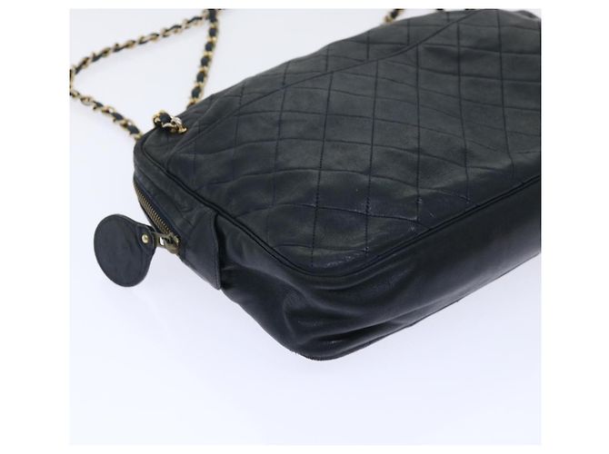 CHANEL Borsa a tracolla con catena Pelle di agnello Nero CC Auth bs7954 - vista 11