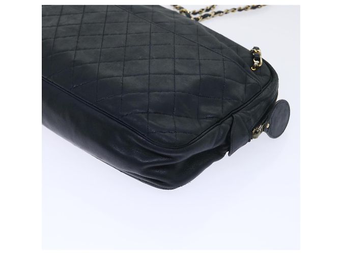 CHANEL Borsa a tracolla con catena Pelle di agnello Nero CC Auth bs7954 - vista 12