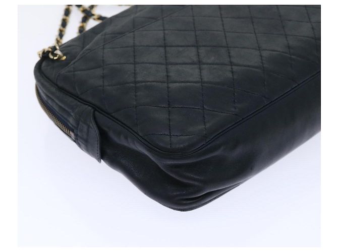 CHANEL Borsa a tracolla con catena Pelle di agnello Nero CC Auth bs7954 - vista 13