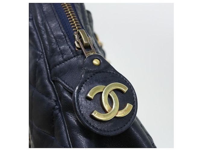 CHANEL Borsa a tracolla con catena Pelle di agnello Nero CC Auth bs7954 - vista 16