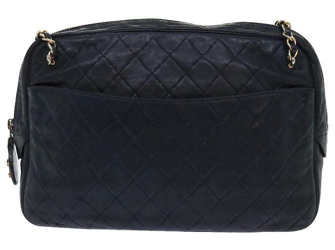 CHANEL Borsa a tracolla con catena Pelle di agnello Nero CC Auth bs7954 - vista 2