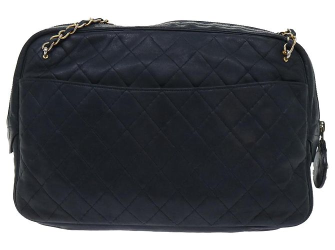 CHANEL Borsa a tracolla con catena Pelle di agnello Nero CC Auth bs7954 - vista 3