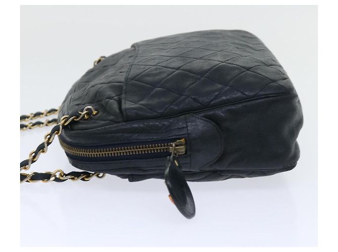 CHANEL Borsa a tracolla con catena Pelle di agnello Nero CC Auth bs7954 - vista 4