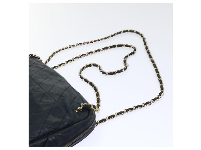 CHANEL Borsa a tracolla con catena Pelle di agnello Nero CC Auth bs7954 - vista 8
