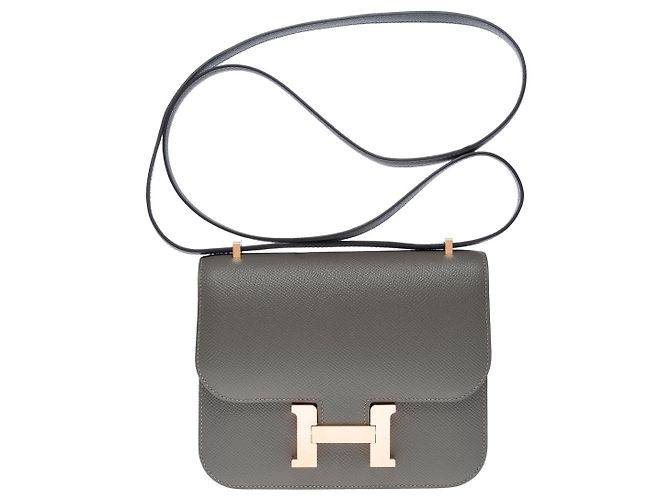 Hermès Sac HERMES Constance en Cuir Gris - 101426 - vue 3