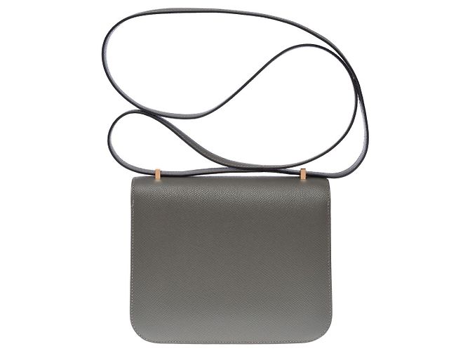 Hermès Sac HERMES Constance en Cuir Gris - 101426 - vue 4