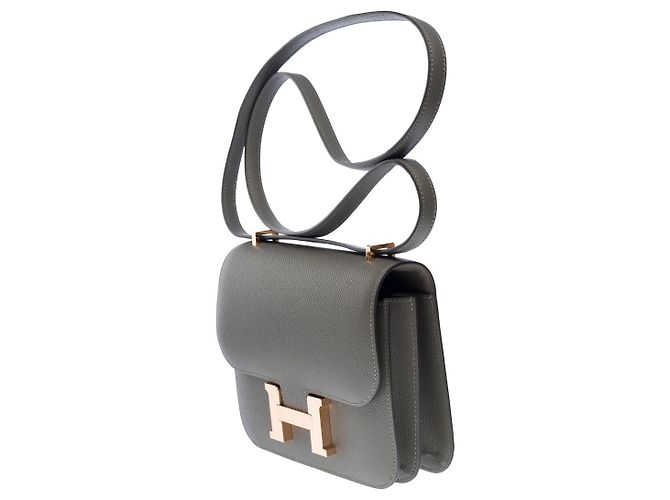 Hermès Sac HERMES Constance en Cuir Gris - 101426 - vue 5