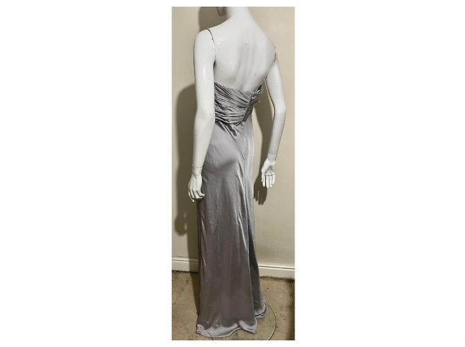 Autre Marque Silbergraues trägerloses Abendkleid von Monique Lhullier - Ansicht 5
