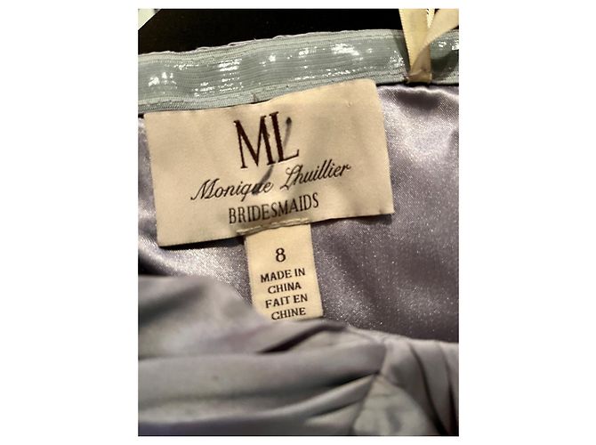 Autre Marque Silbergraues trägerloses Abendkleid von Monique Lhullier - Ansicht 6